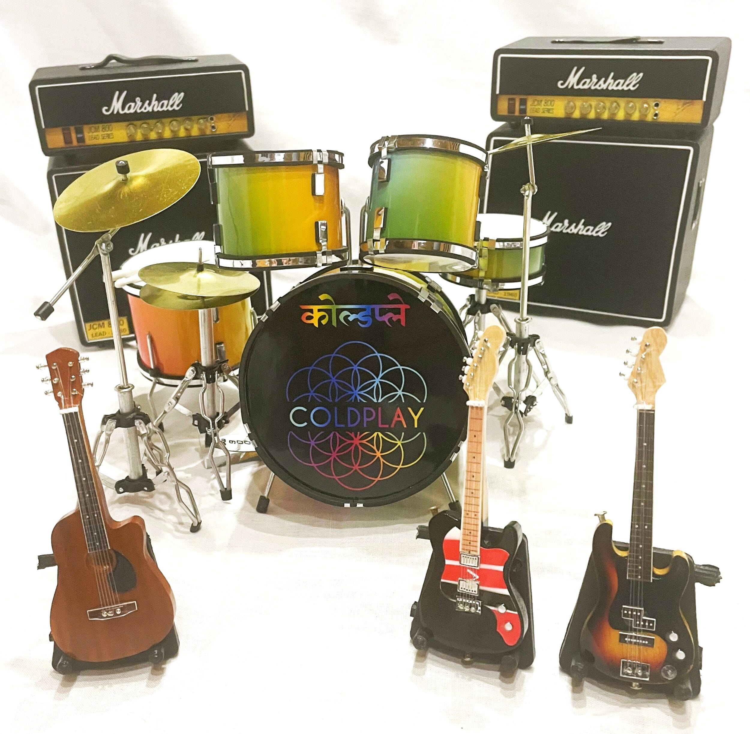 CAMERA DRUM SET with MARSHALL AMPS COLDPLAY
